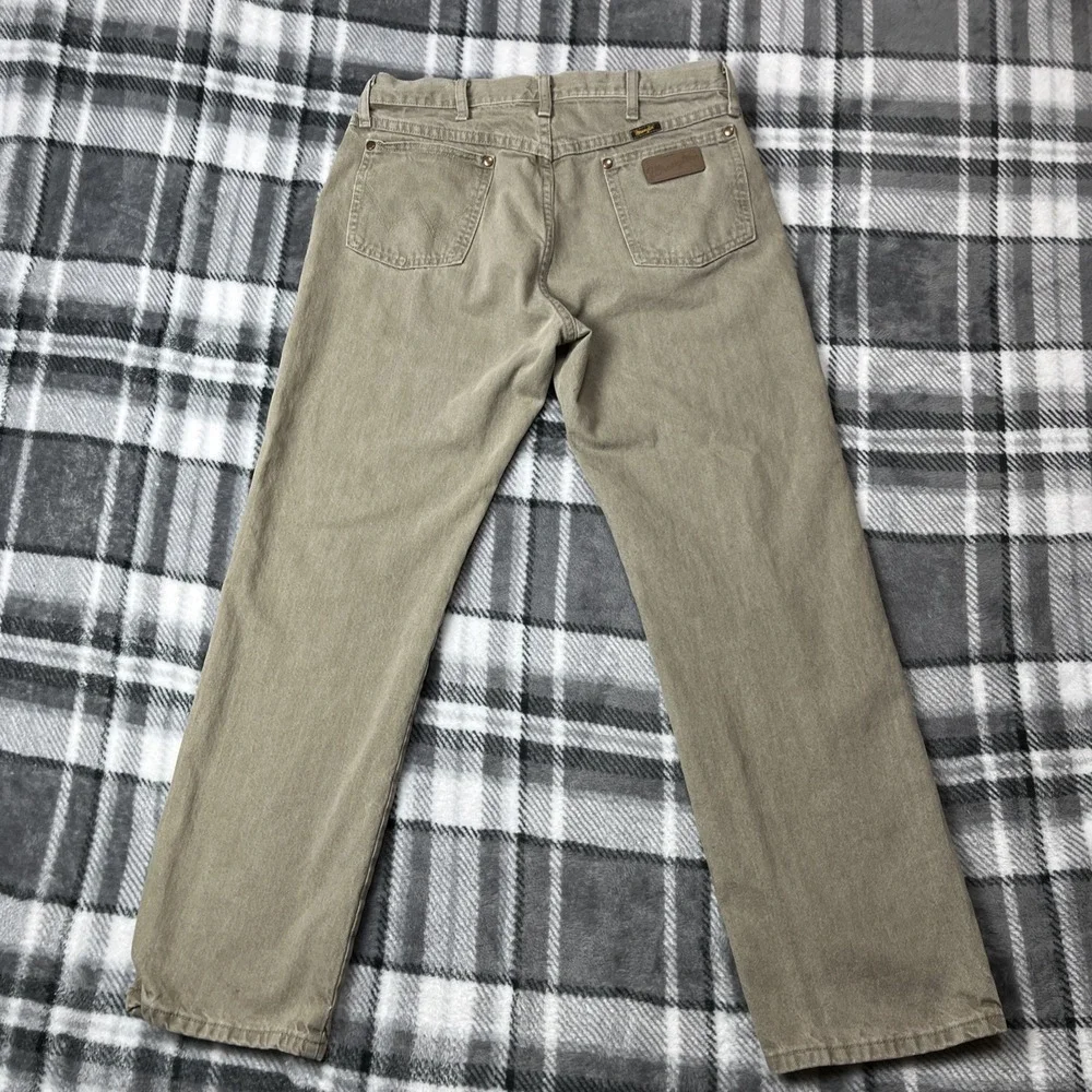 Wrangler‎ Jeans Mens 34x30 Beige 13MWZTD Cowboy Cut Straight Leg Vintage Western